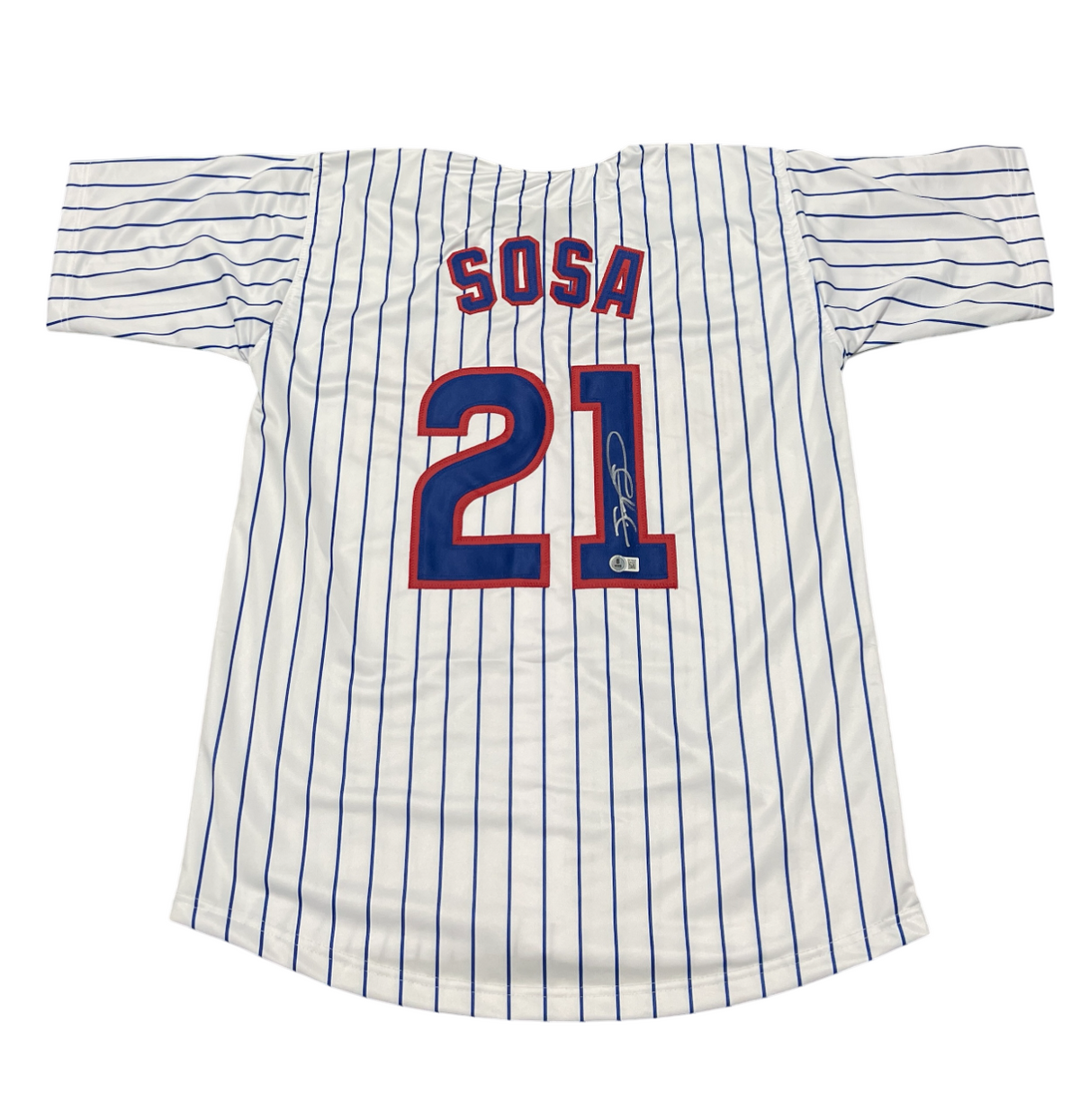 Sammy Sosa Signed Auto Chicago Cubs Custom White Jersey Becket BAS COA-Powers Sports Memorabilia