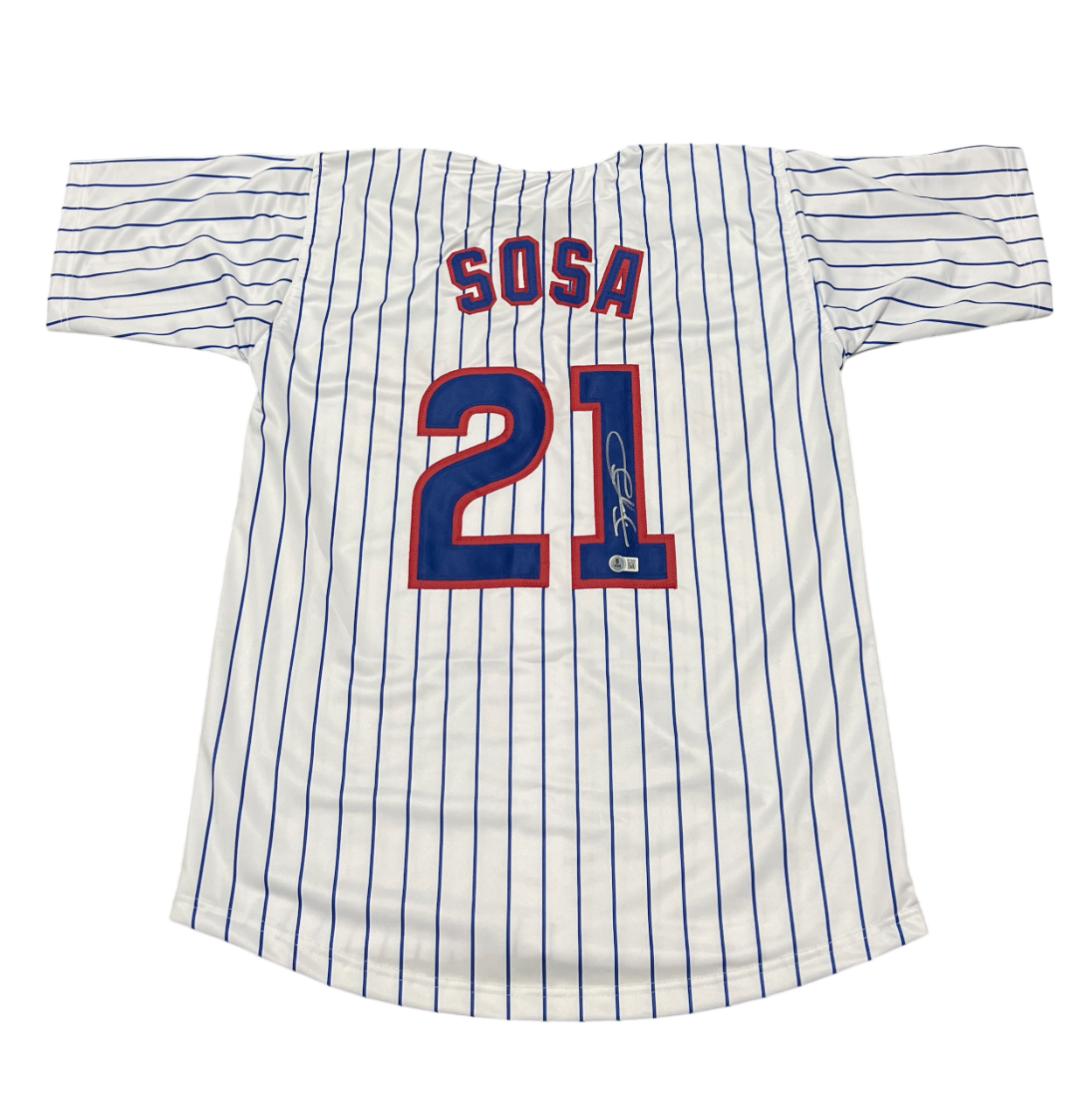 Sammy Sosa Signed Auto Custom White Jersey Beckett Authenticated-Powers Sports Memorabilia