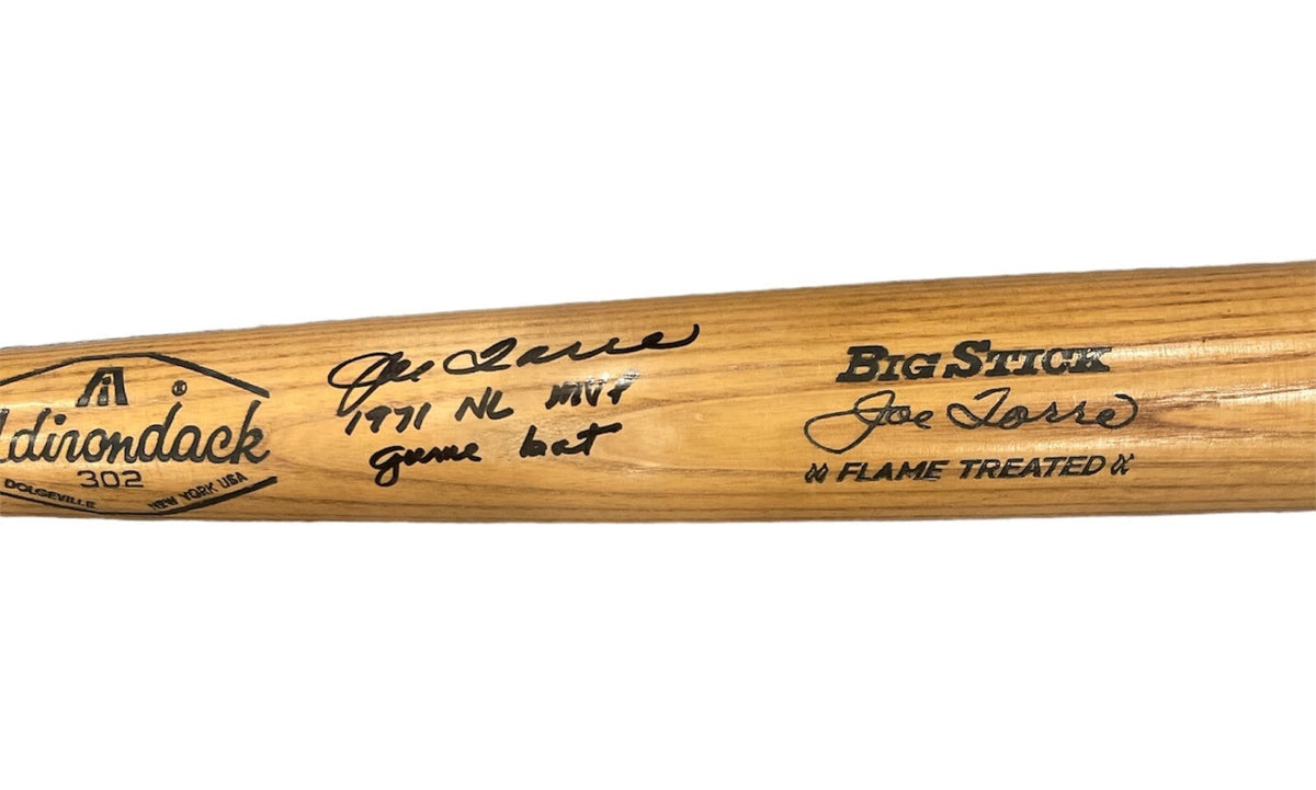 Joe Torre Signed Auto 1971 Cardinals Game Bat w/ MVP + Insc Beckett Wit BAS COA-Powers Sports Memorabilia
