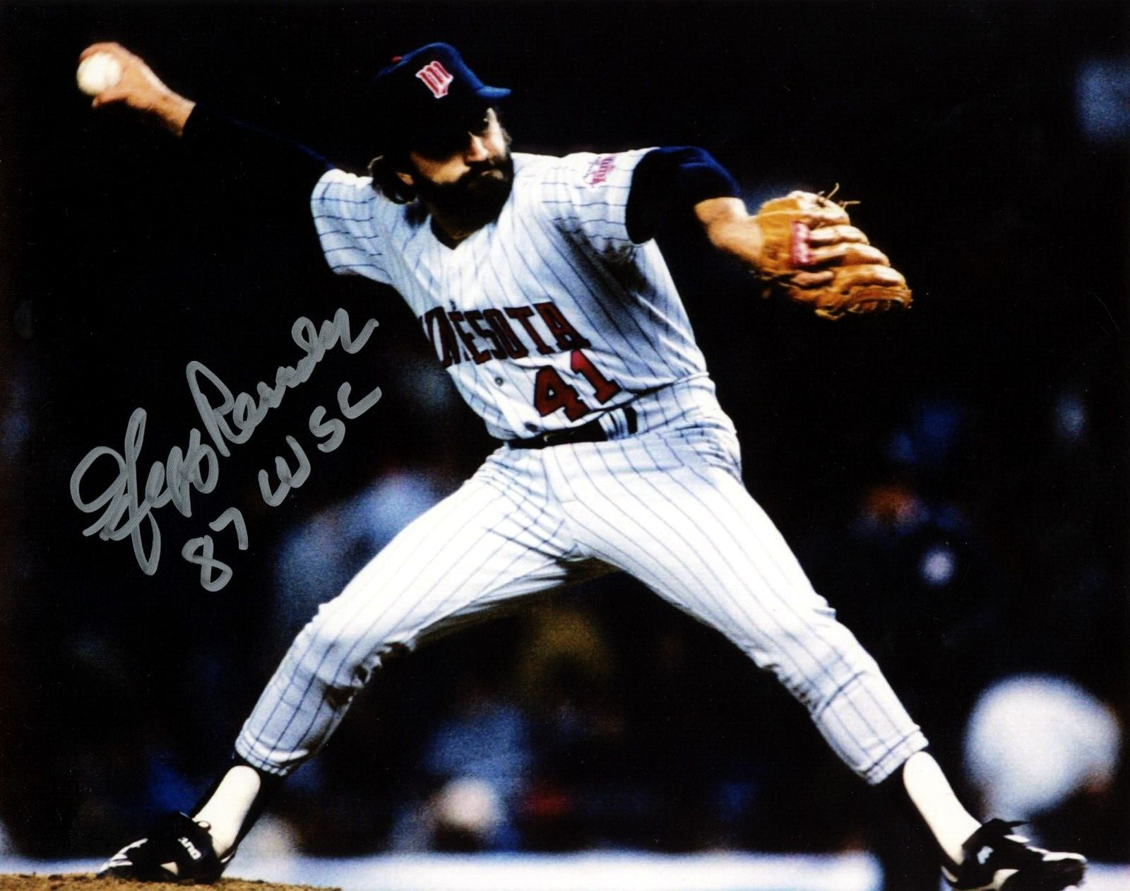 Jeff Reardon Signed Minnesota Twins 8x10 Photo w/ 87 WSC LSCM Authenticated #4-Powers Sports Memorabilia