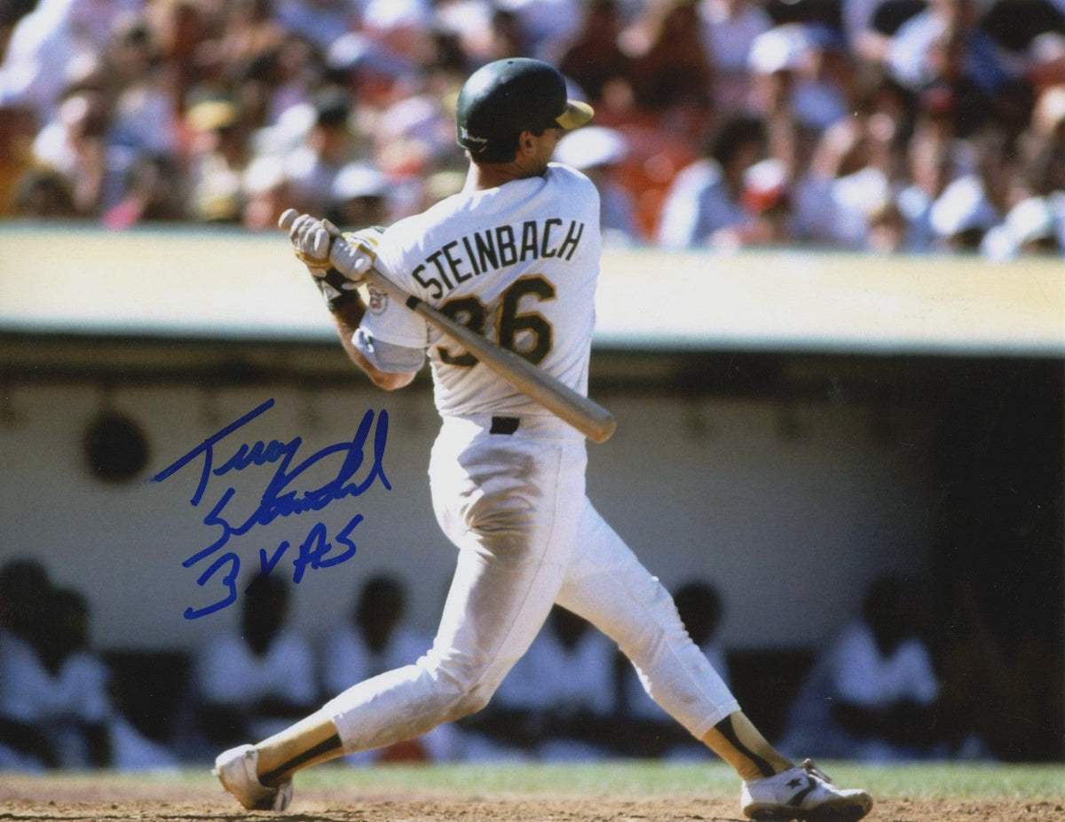 Terry Steinbach Signed Oakland Athletics 8x10 Photo w/ 3x AS LSCM Authenticated #2-Powers Sports Memorabilia