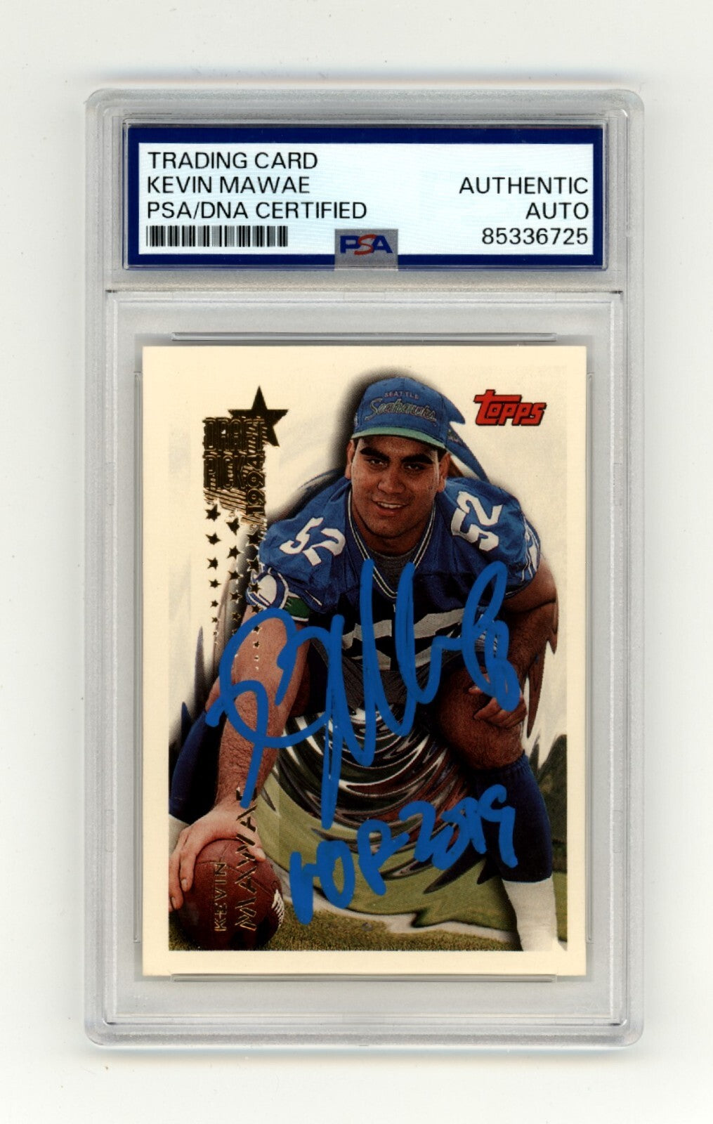 Kevin Mawae 1994 Topps #592 Signed Rookie RC w/ HOF 2019 PSA Auto Seahawks-Powers Sports Memorabilia