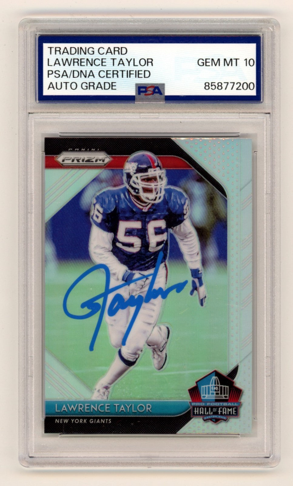 Lawrence Taylor 2018 Panini Hall of Fame Silver Prizm Signed PSA 10 Auto Giants-Powers Sports Memorabilia