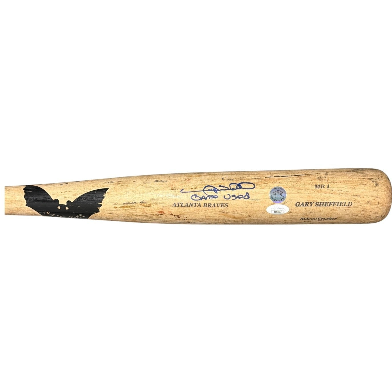 Gary Sheffield Signed Game Used Sam Bat Natural Bat JSA Authenticated Braves A-Powers Sports Memorabilia