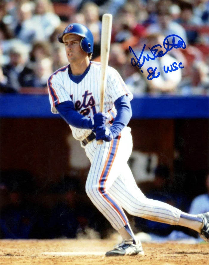 Kevin Elster Signed New York Mets 8x10 Photo w/ 86 WSC LSCM Authenticated #2-Powers Sports Memorabilia