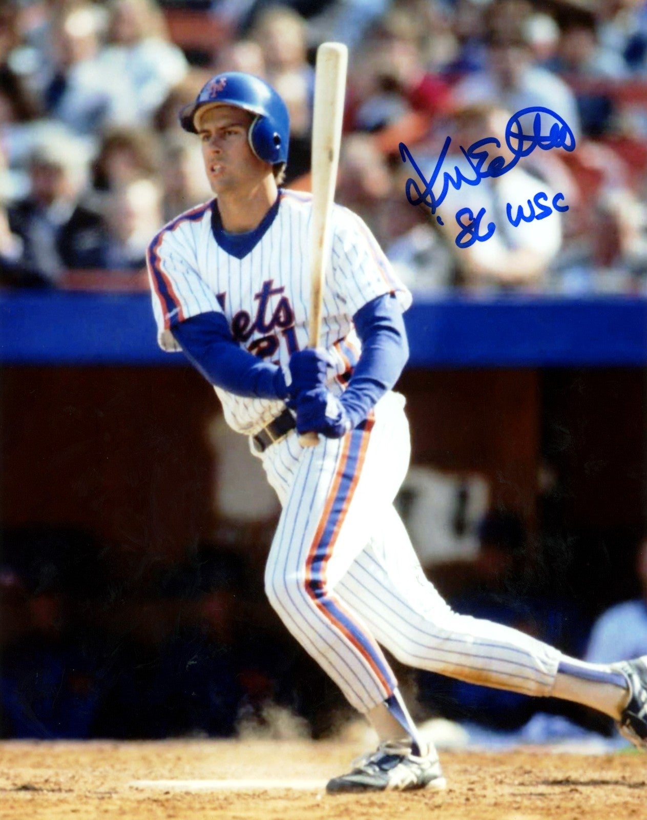 Kevin Elster Signed New York Mets 8x10 Photo w/ 86 WSC LSCM Authenticated #2-Powers Sports Memorabilia