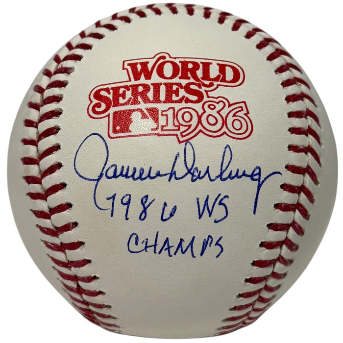 Ron Darling Signed 1986 World Series Baseball w/ 1986 WS Champs JSA Witness Authenticated-Powers Sports Memorabilia