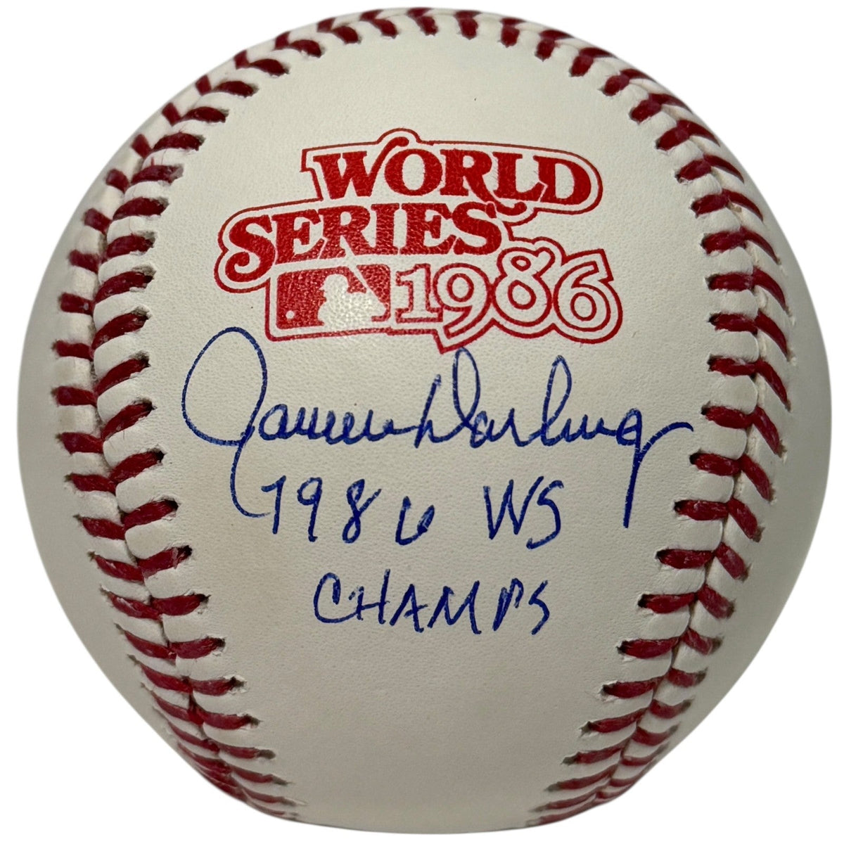 Ron Darling Signed 1986 World Series Baseball w/ 1986 WS Champs JSA Witness Authenticated-Powers Sports Memorabilia