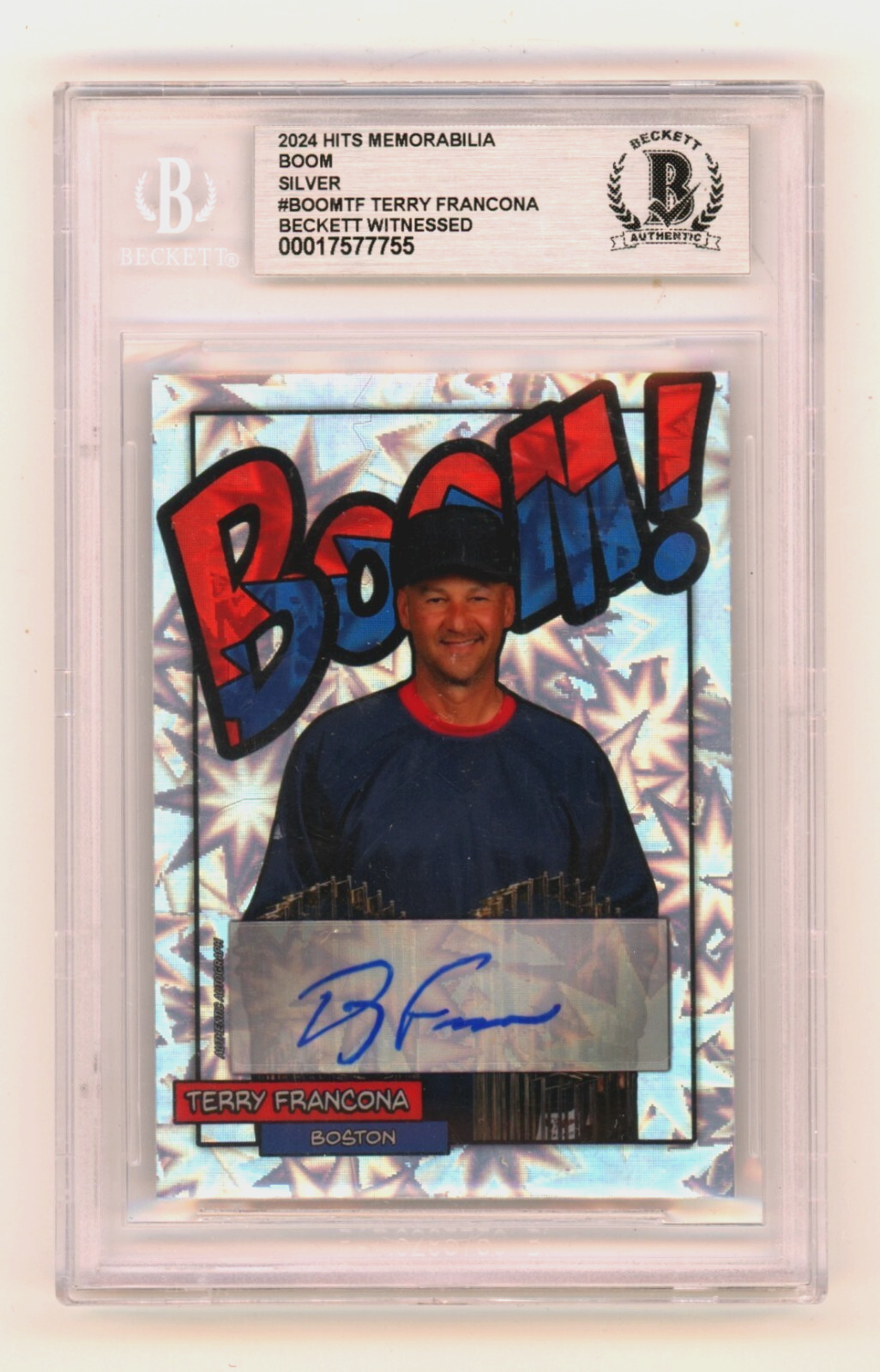 Terry Francona 2024 Hits Memorabilia BOOM Silver Signed BGS BAS Auto Red Sox-Powers Sports Memorabilia
