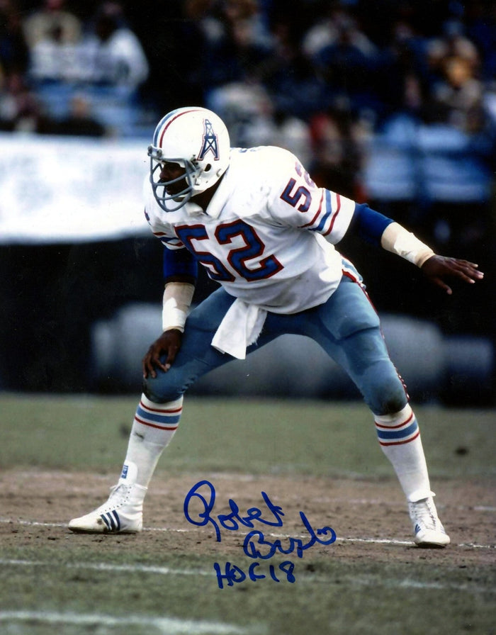 Robert Brazile Signed Houston Oilers 8x10 Photo w/ HOF 18 LSCM Authenticated #2-Powers Sports Memorabilia