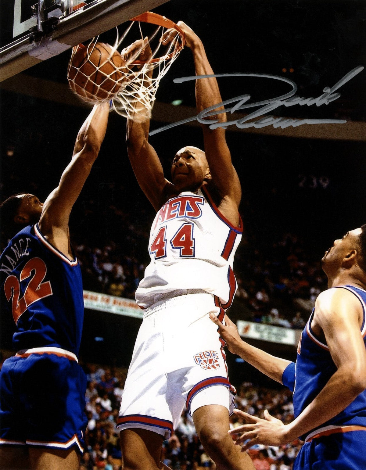 Derrick Coleman Signed New Jersey Nets 8x10 Photo LSCM Authenticated #2-Powers Sports Memorabilia