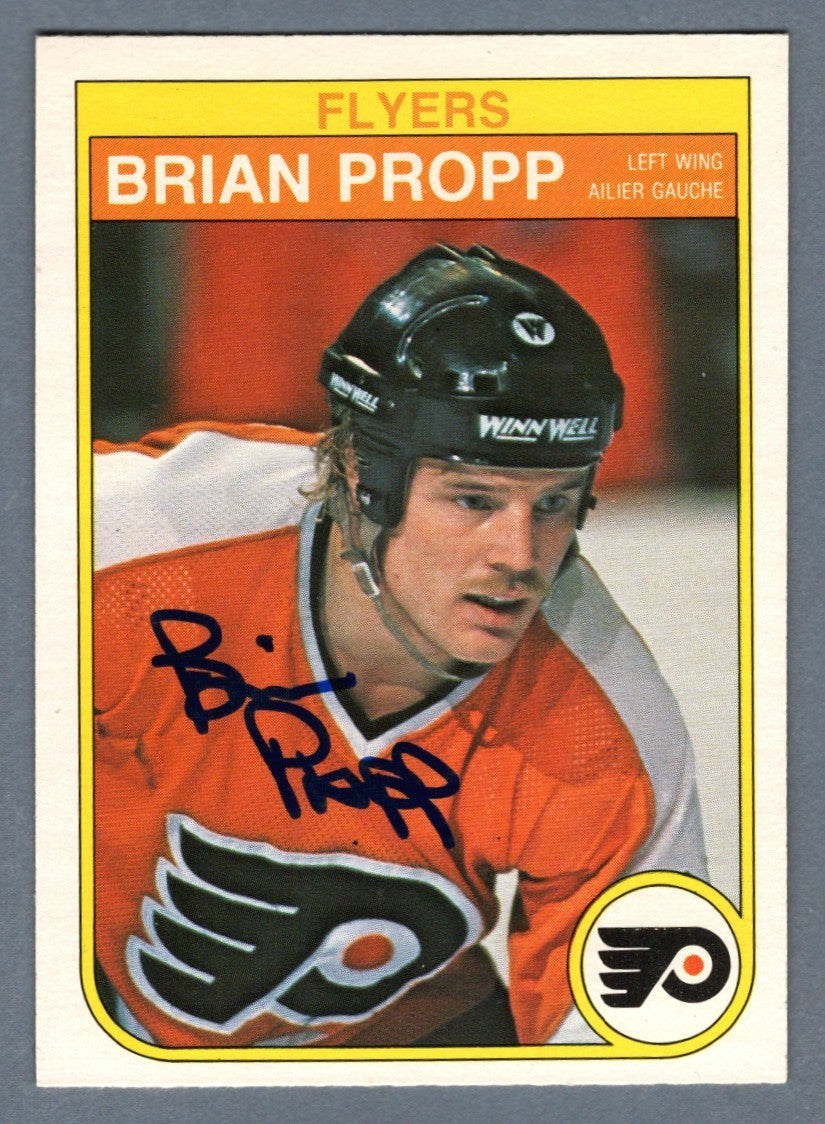 Brian Propp Signed 1982-83 O-Pee-Chee #256 LSCM COA Philadelphia Flyers-Powers Sports Memorabilia