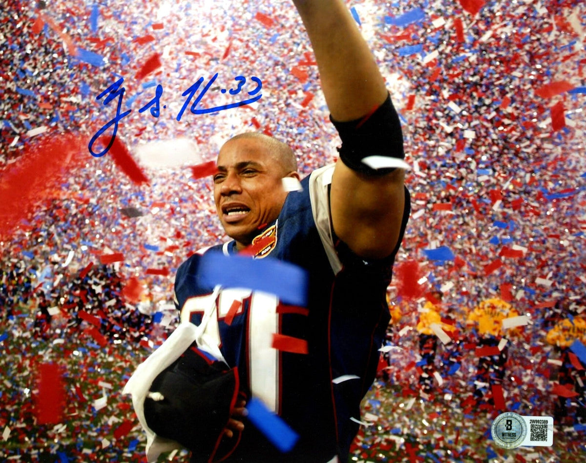 Rodney Harrison Signed New England Patriots 8x10 Photo Beckett Witness Authenticated-Powers Sports Memorabilia