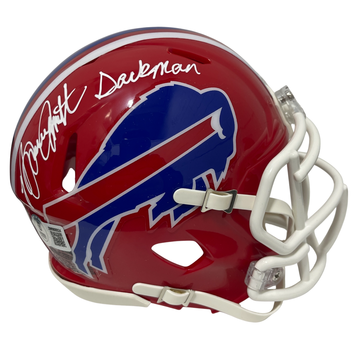 Bruce Smith Signed Bills TB Mini Helmet w/ Sackman Beckett Witness Authenticated-Powers Sports Memorabilia