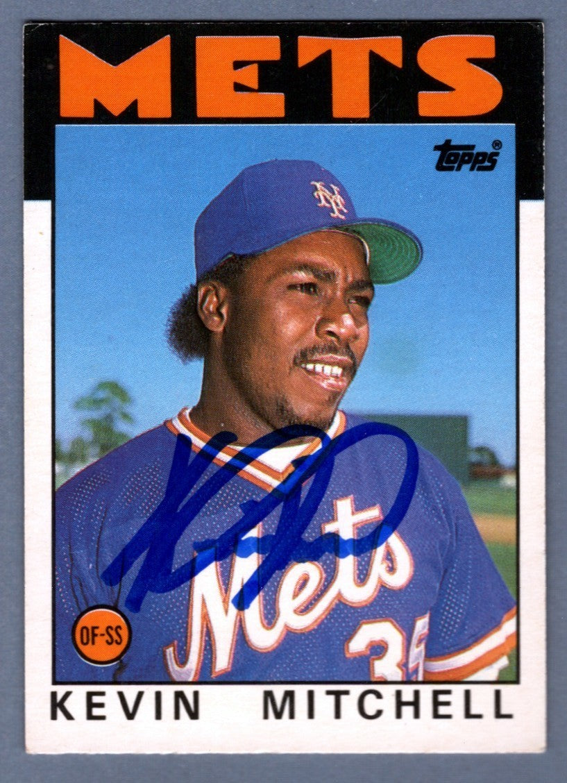 Kevin Mitchell Signed 1986 Topps Traded #74T Rookie RC LSCM Authenticated New York Mets-Powers Sports Memorabilia
