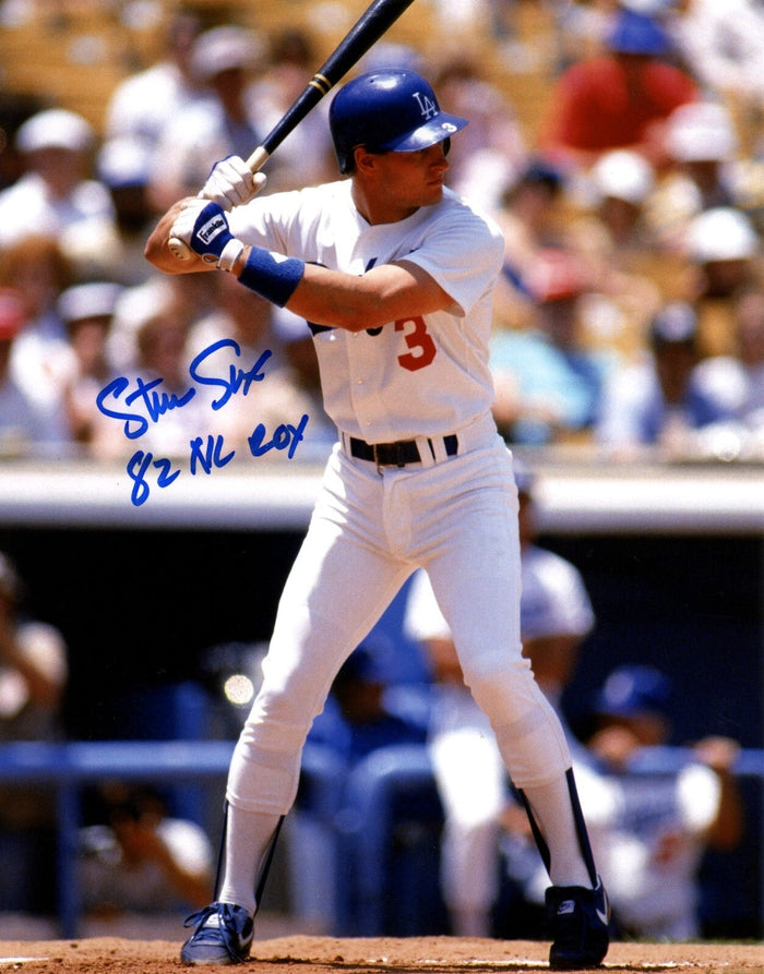 Steve Sax Signed Los Angeles Dodgers 8x10 Photo w/ 82 NL ROY LSCM Authenticated-Powers Sports Memorabilia