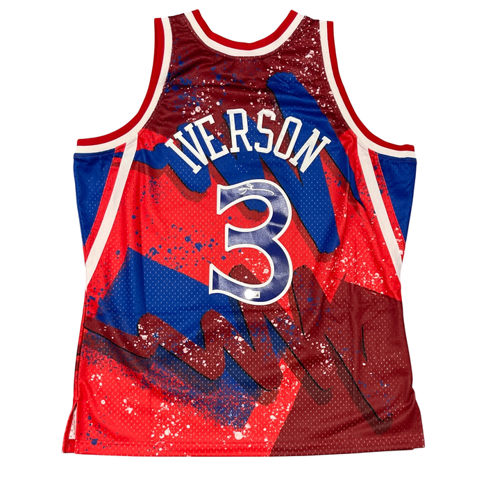 Allen Iverson Signed 76ers Mitchell & Ness Hyper Hoops Jersey Beckett Authenticated-Powers Sports Memorabilia