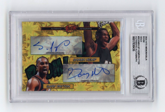 Shawn Kemp & Gary Payton 2024 Hits BOOM Gold #/10 Dual Signed BGS BAS Auto-Powers Sports Memorabilia