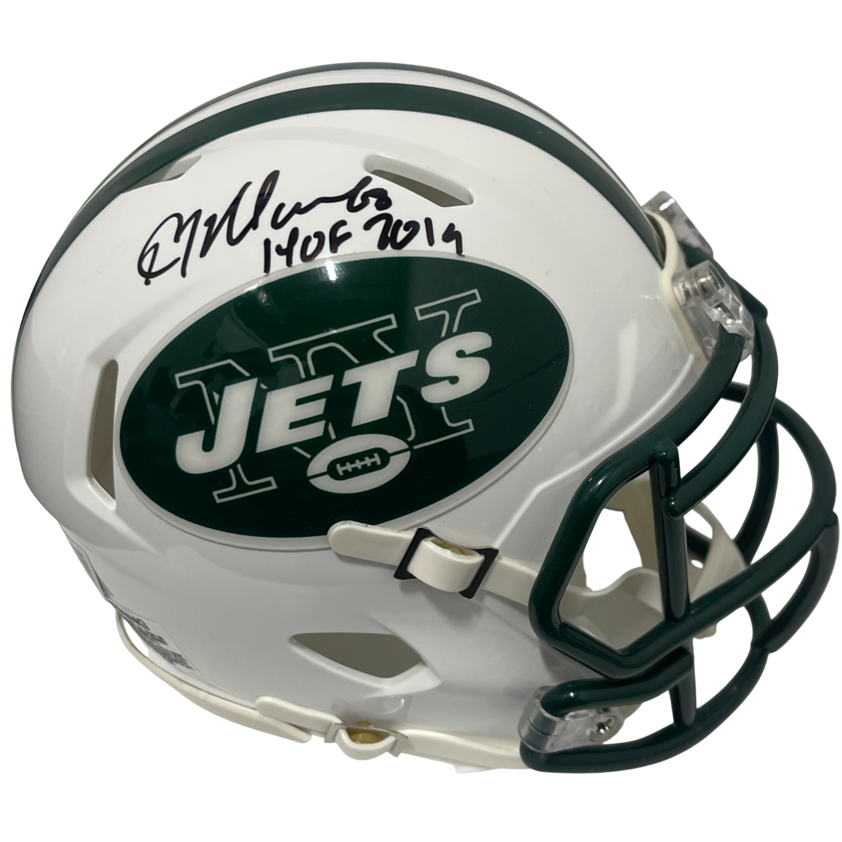 Kevin Mawae Signed NY Jets TB Mini Helmet w/ HOF 2019 Beckett Witness Authenticated-Powers Sports Memorabilia