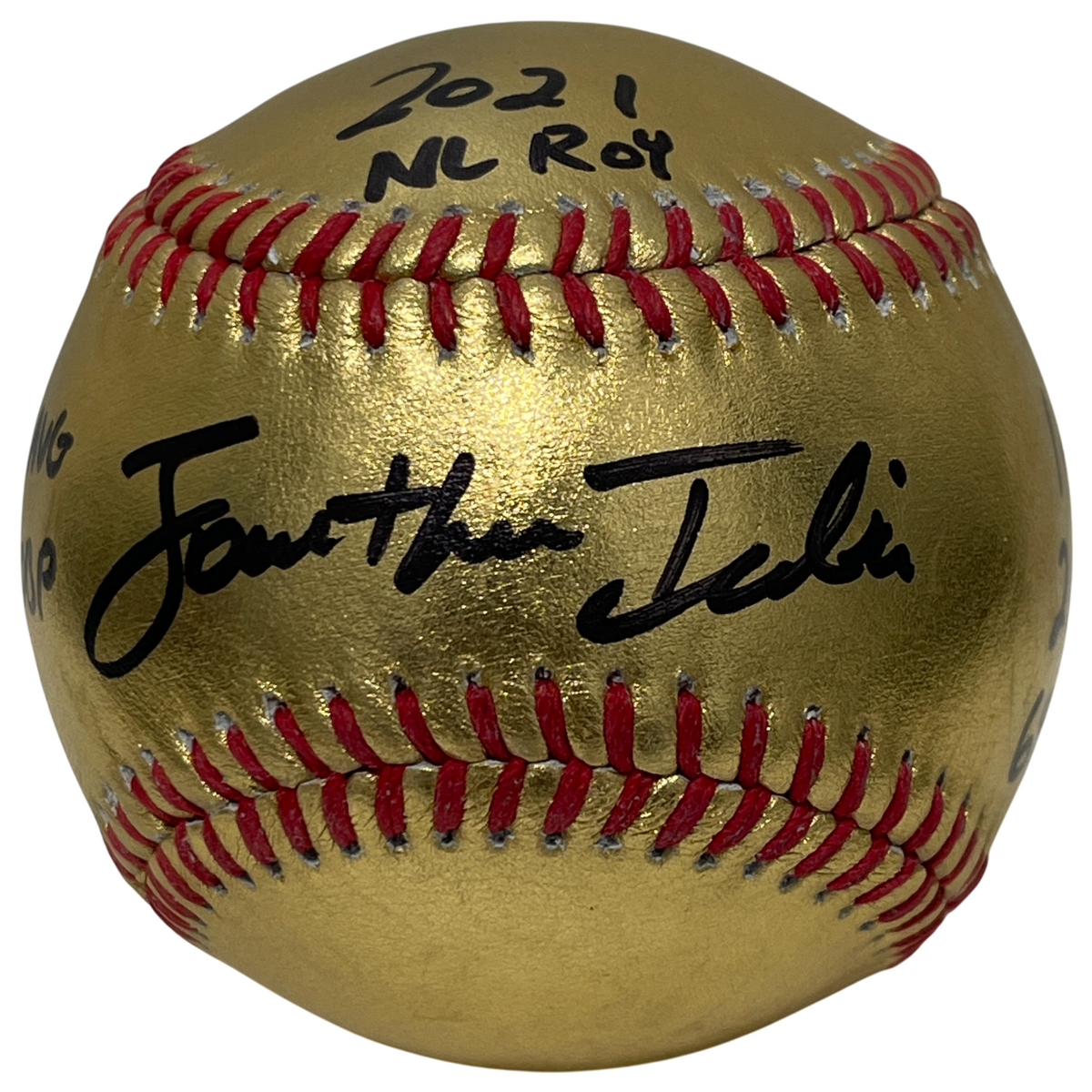 Jonathan India Signed Gold ROMLB Baseball w/ ROY + Stat PSA ITP HOLO Authenticated Royals-Powers Sports Memorabilia