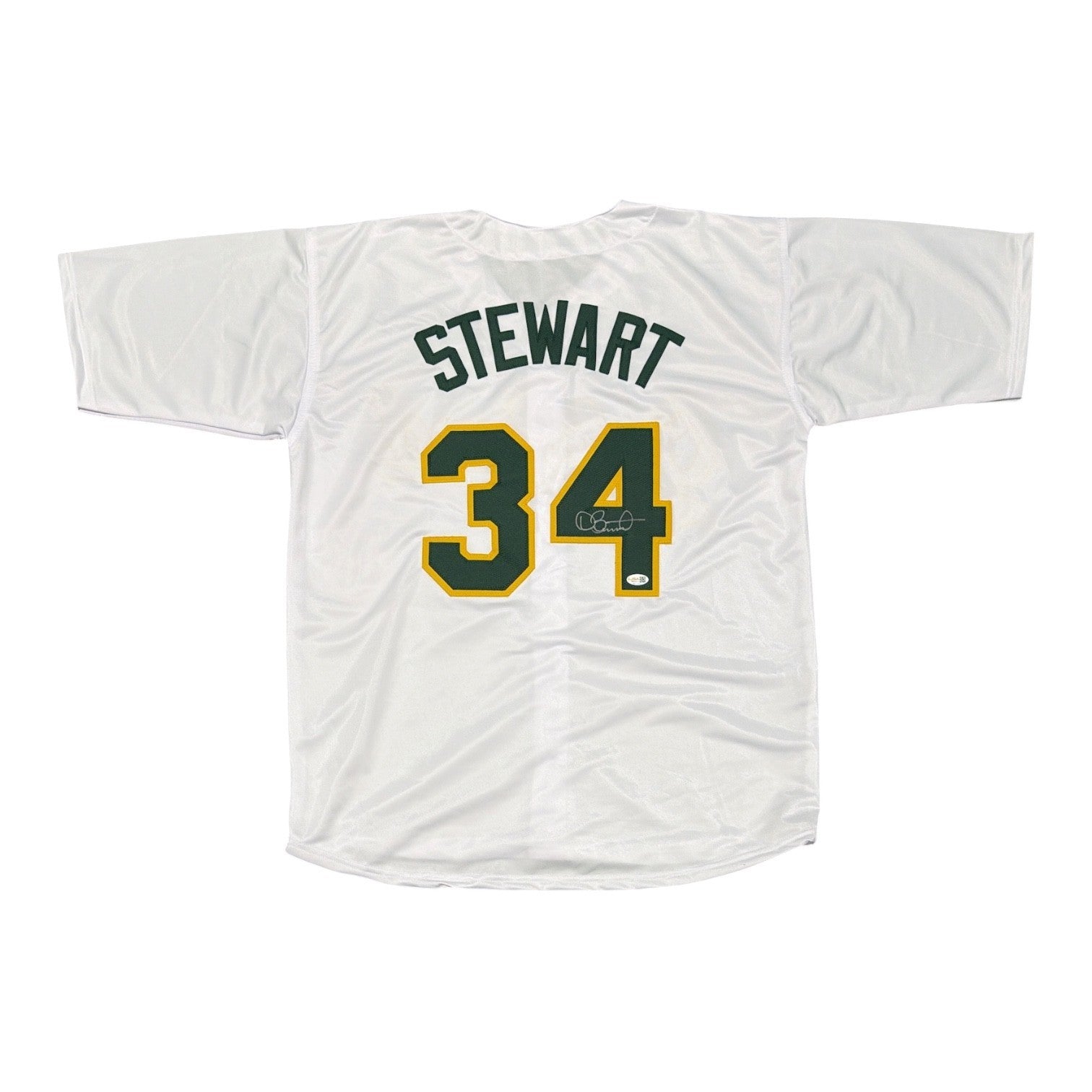Dave Stewart Signed Custom Jersey JSA Witness Authenticated-Powers Sports Memorabilia