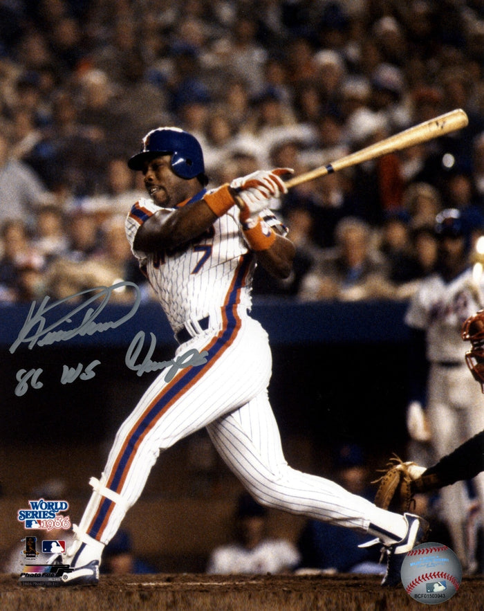 Kevin Mitchell Signed New York Mets 8x10 Photo File w/ 86 WS Champ LSCM Authenticated #2-Powers Sports Memorabilia