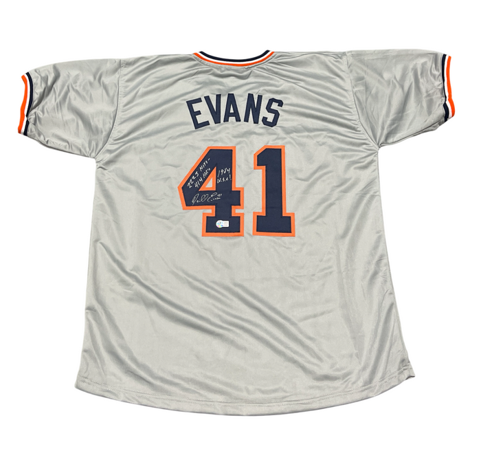 Darrell Evans Signed Detroit Tigers Custom Jersey w/ 3 Ins Beckett Wit BAS COA-Powers Sports Memorabilia