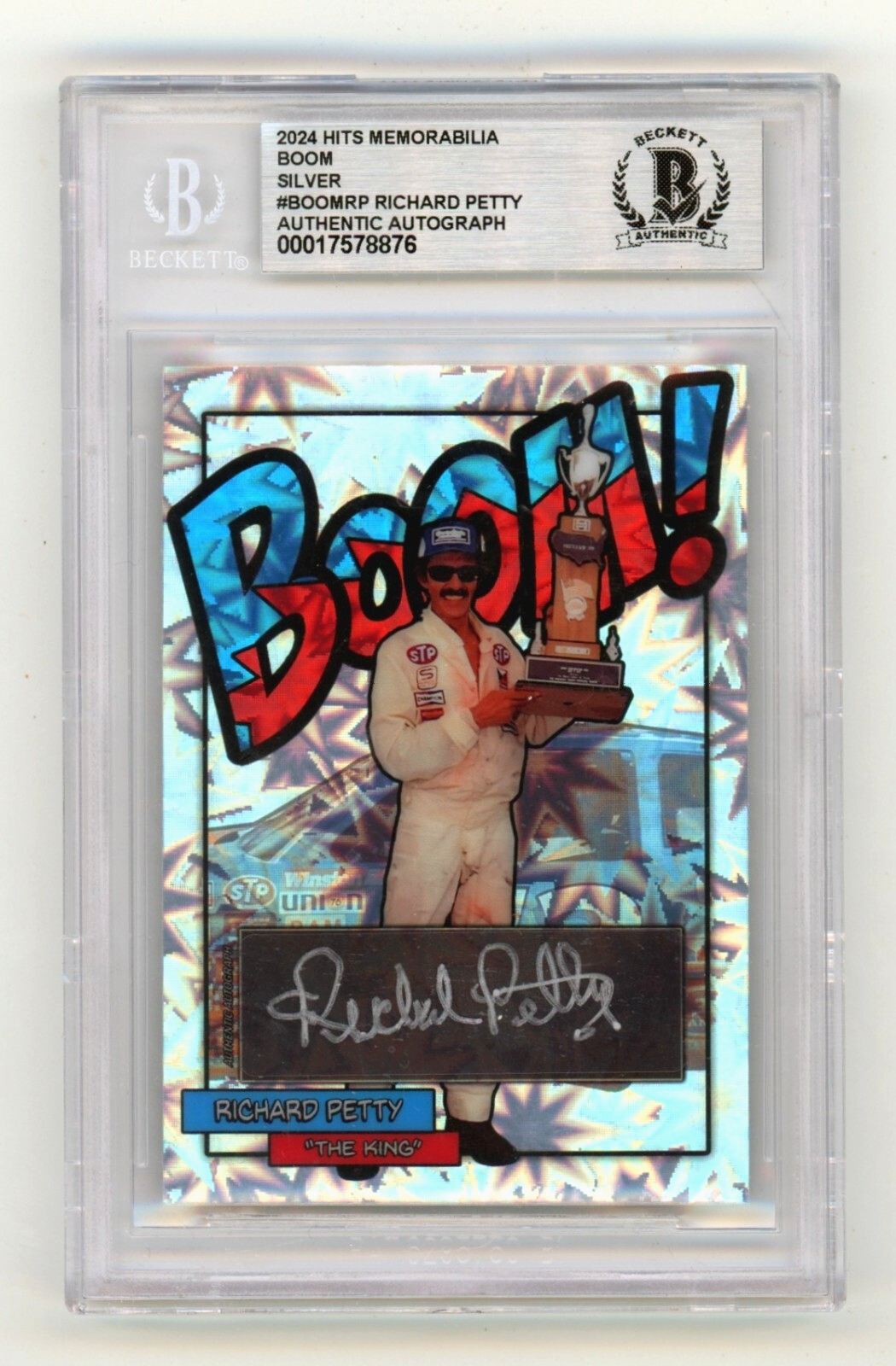Richard Petty 2024 Hits Memorabilia BOOM Silver /10 Signed BGS BAS Auto The King-Powers Sports Memorabilia