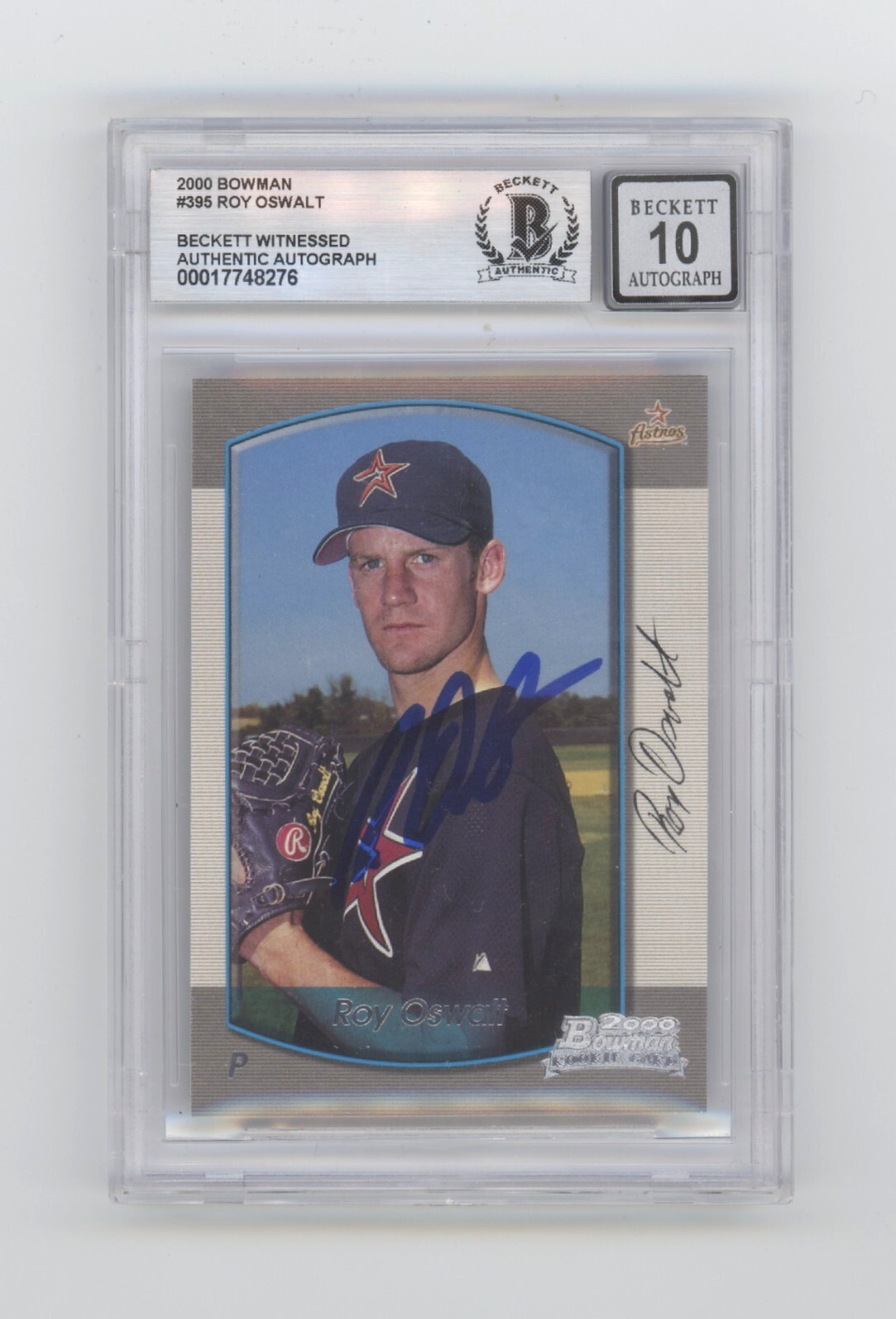Roy Oswalt 2000 Bowman #395 RC Signed Beckett BGS 10 Auto Houston Astros-Powers Sports Memorabilia