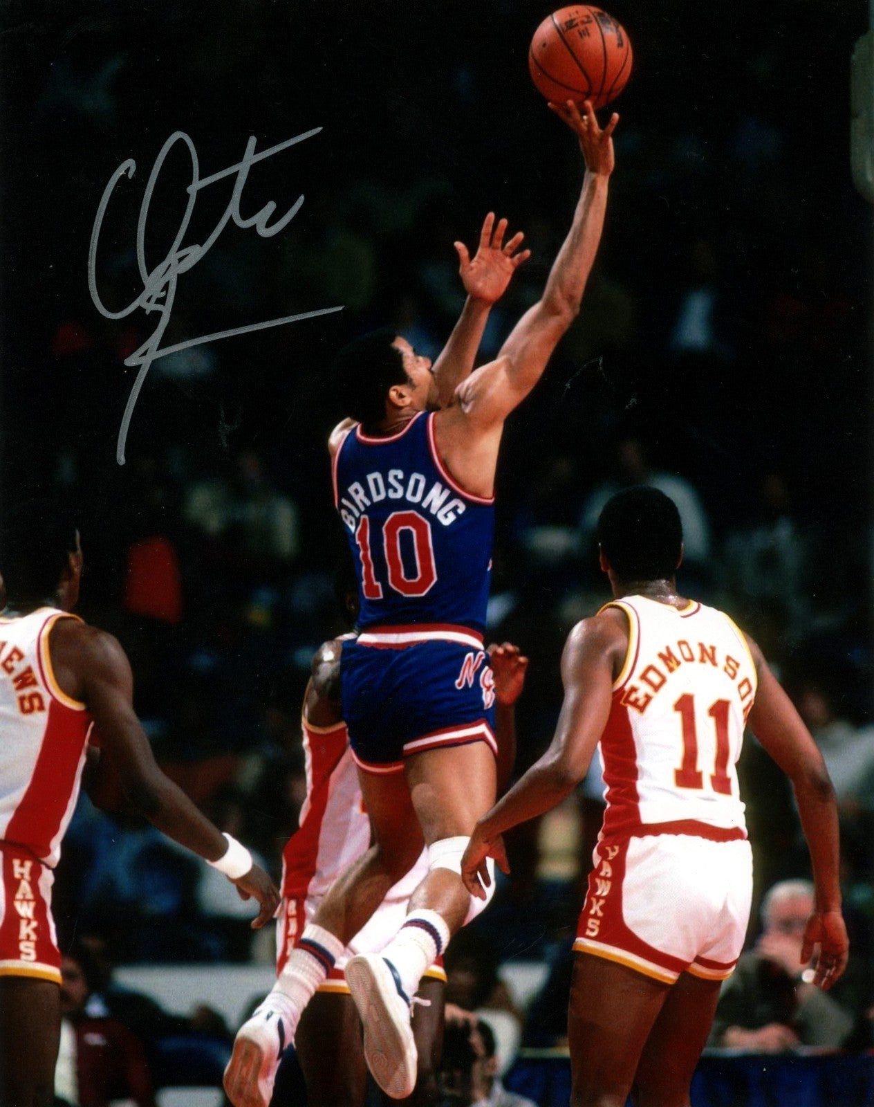 Otis Birdsong Signed New Jersey Nets 8x10 Photo LSCM Authenticated-Powers Sports Memorabilia