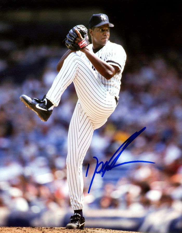 Dwight Doc Gooden Signed New York Yankees 8x10 LSCM Authenticated #8-Powers Sports Memorabilia