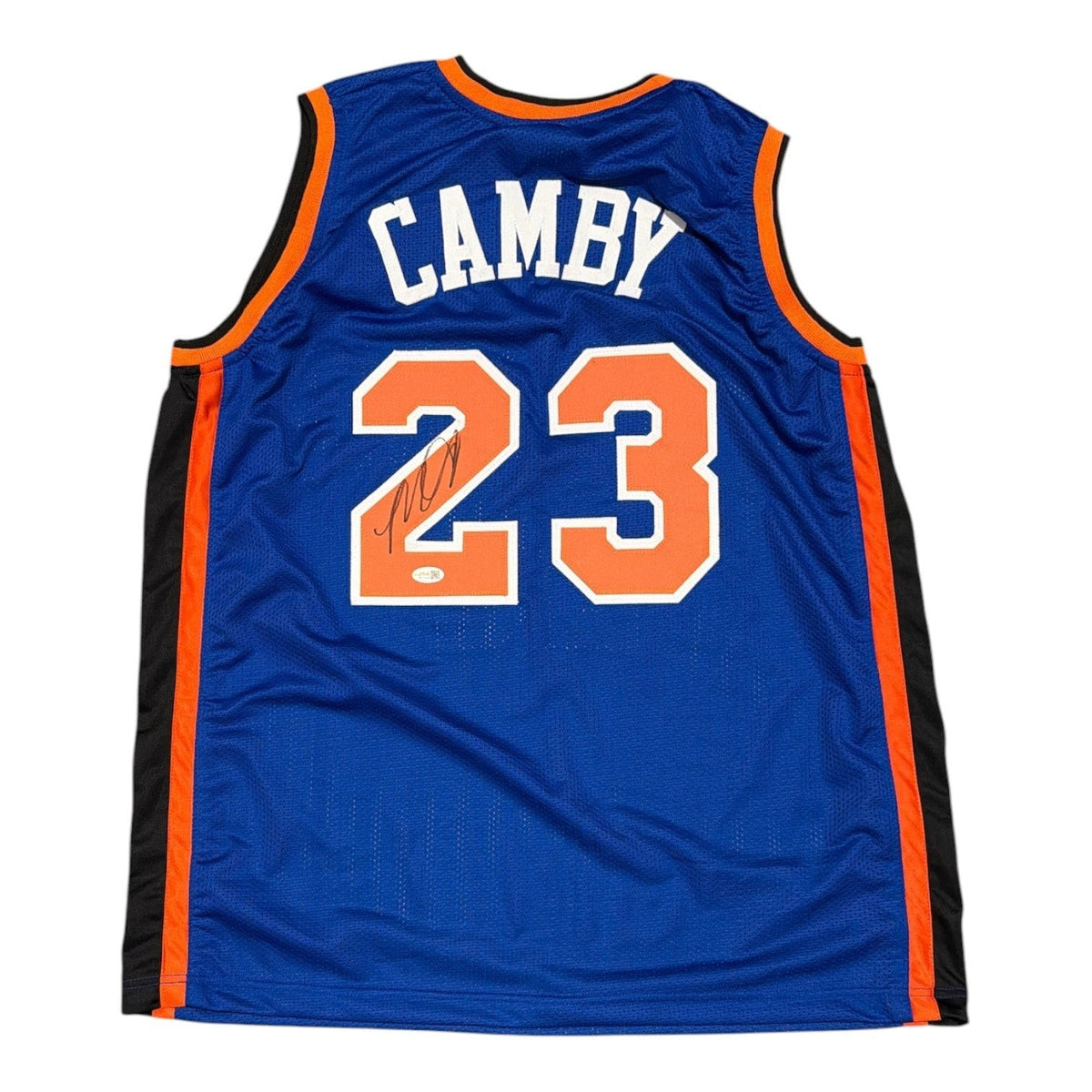 Marcus Camby Signed Autographed New York Knicks Custom Jersey JSA Witness COA-Powers Sports Memorabilia
