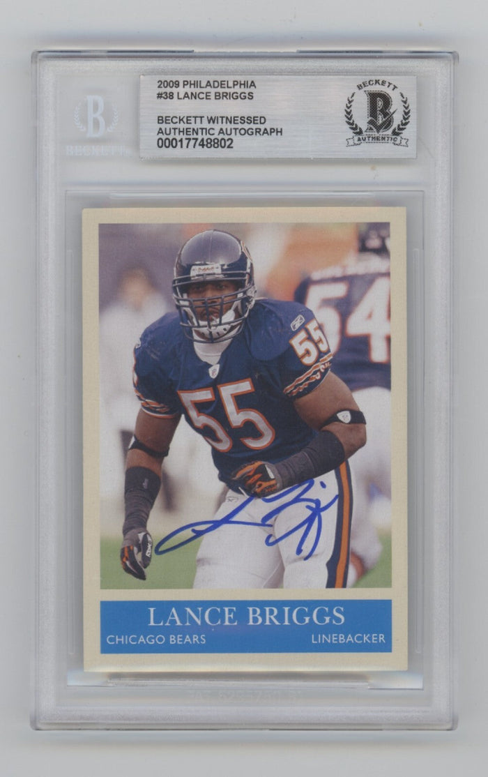 Lance Briggs 2009 UD Philadelphia #38 Signed Beckett BGS BAS Auto Chicago Bears-Powers Sports Memorabilia