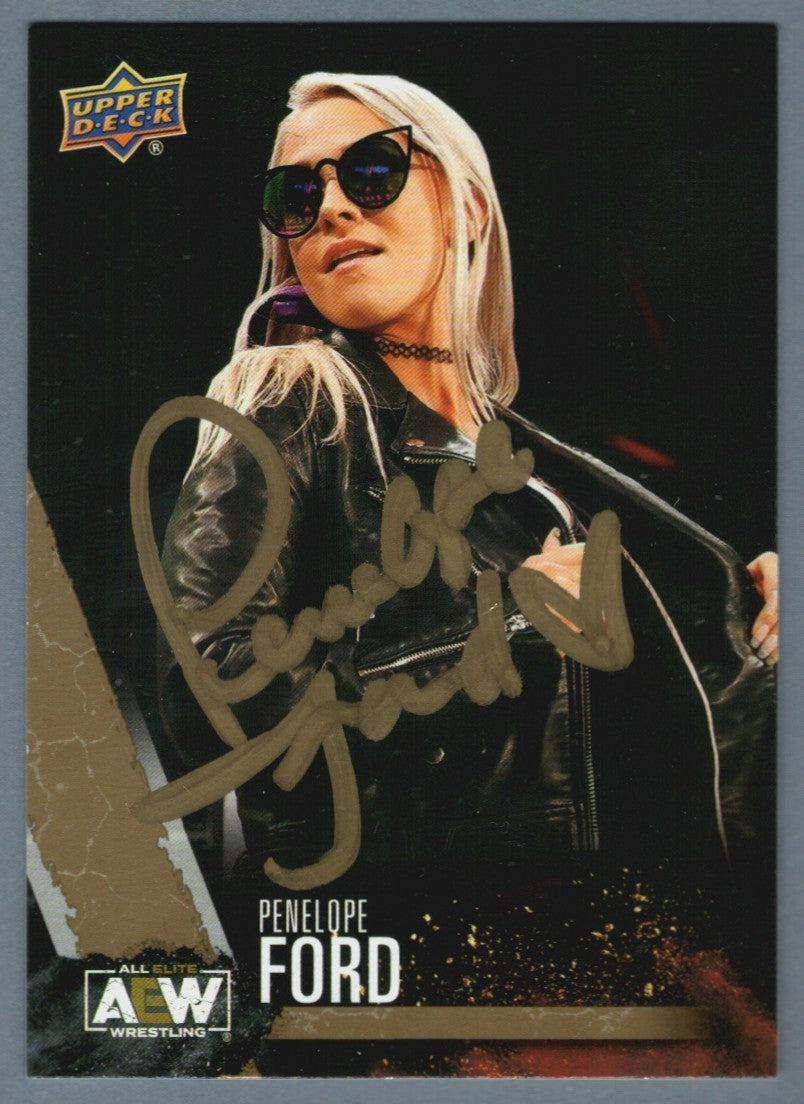Penelope Ford Signed 2021 Upper Deck AEW First Edition Gold Auto #6 LSCM COA-Powers Sports Memorabilia
