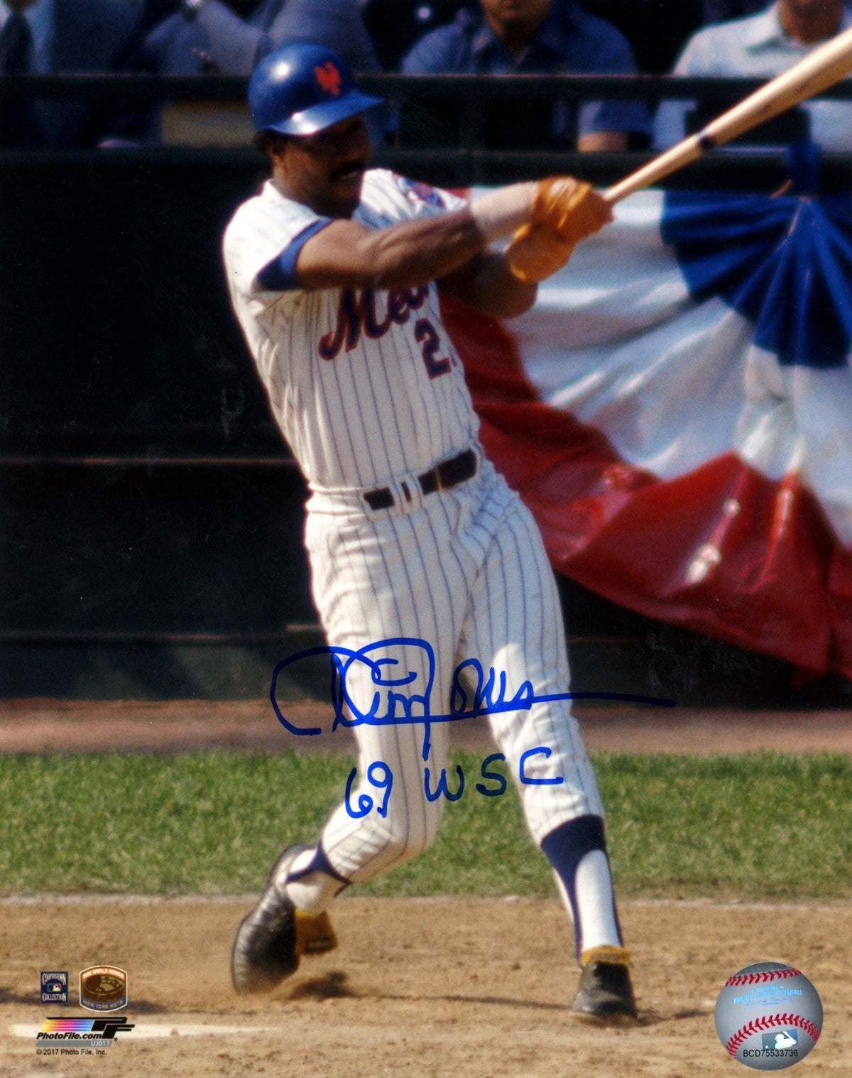 Cleon Jones Signed New York Mets 8x10 Photo File w/ 69 WSC LSCM Authenticated #1-Powers Sports Memorabilia