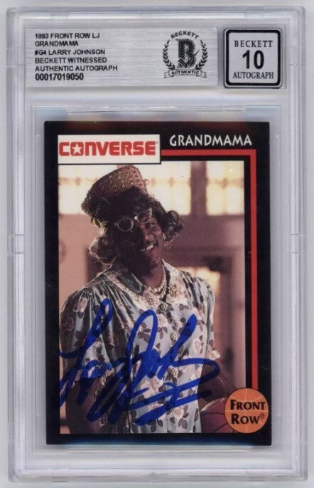 Larry Johnson 1993 Front Row #G4 Grandmama Converse Signed Beckett BGS 10 Auto-Powers Sports Memorabilia