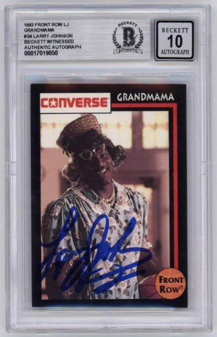 Larry Johnson 1993 Front Row #G4 Grandmama Converse Signed Beckett BGS 10 Auto-Powers Sports Memorabilia