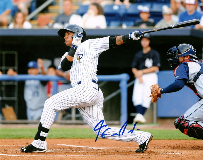 Thairo Estrada Signed New York SI Yankees 8x10 Photo LSCM Authenticated #2-Powers Sports Memorabilia