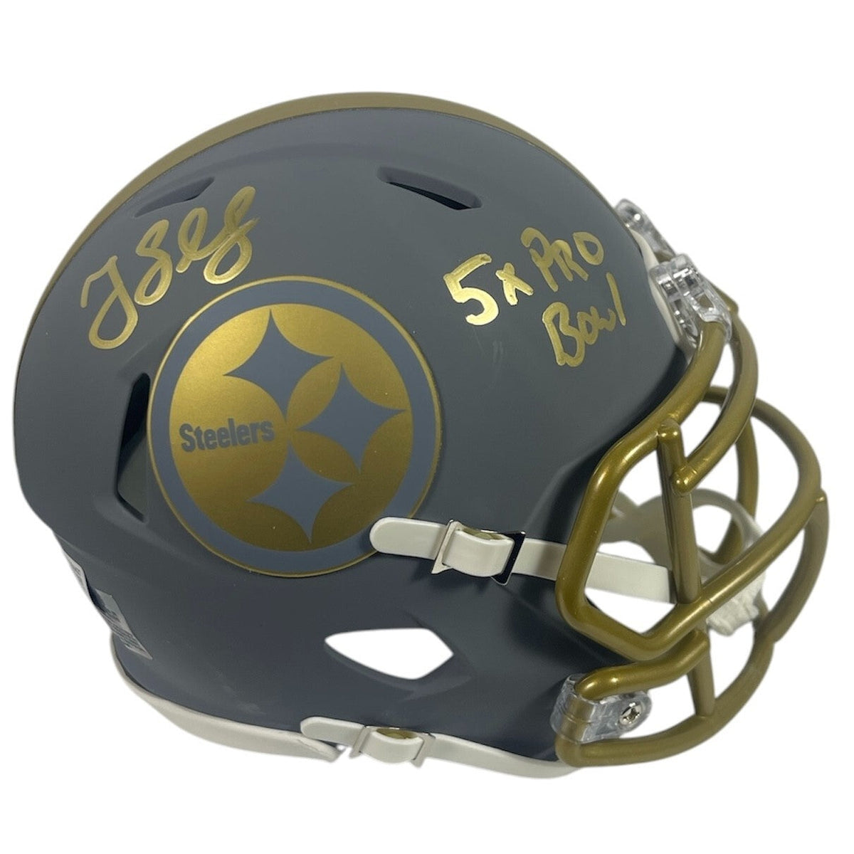 Greg Lloyd Signed Steelers Slate Mini Helmet w/ 5x Pro Bowl Beckett Wit BAS COA-Powers Sports Memorabilia