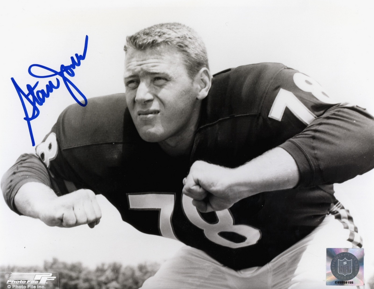 Stan Jones Signed Autographed Chicago Bears 8x10 Photo File LSCM COA Black White-Powers Sports Memorabilia