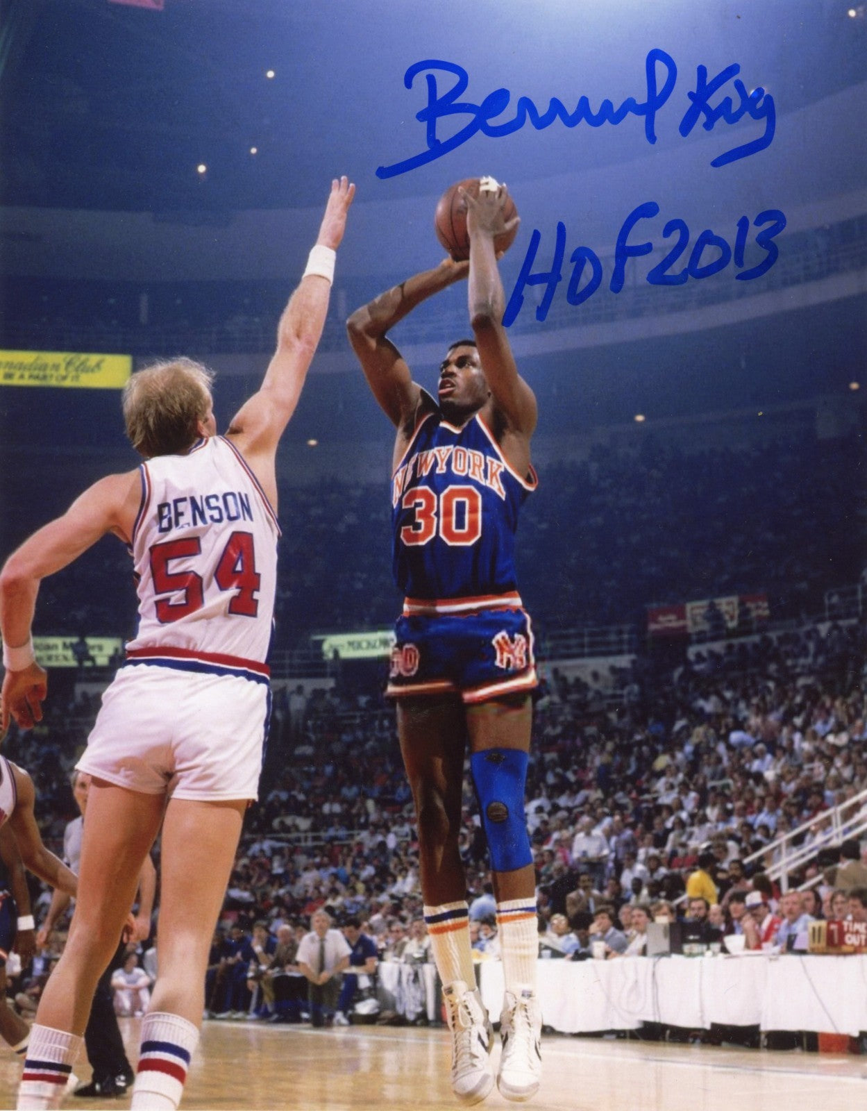 Bernard King Signed New York Knick 8x10 Photo w/ HOF 13 LSCM Authenticated #16-Powers Sports Memorabilia