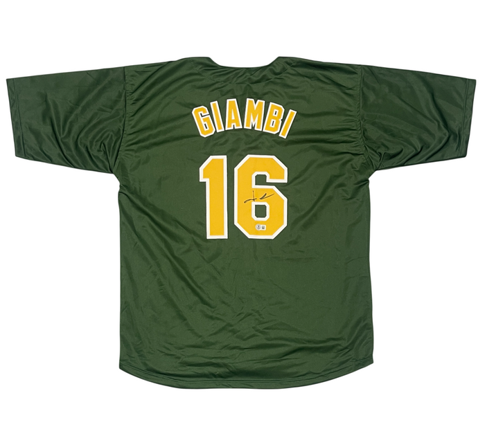 Jason Giambi Signed Autographed Oakland Athletics Custom Jersey Beckett BAS COA-Powers Sports Memorabilia
