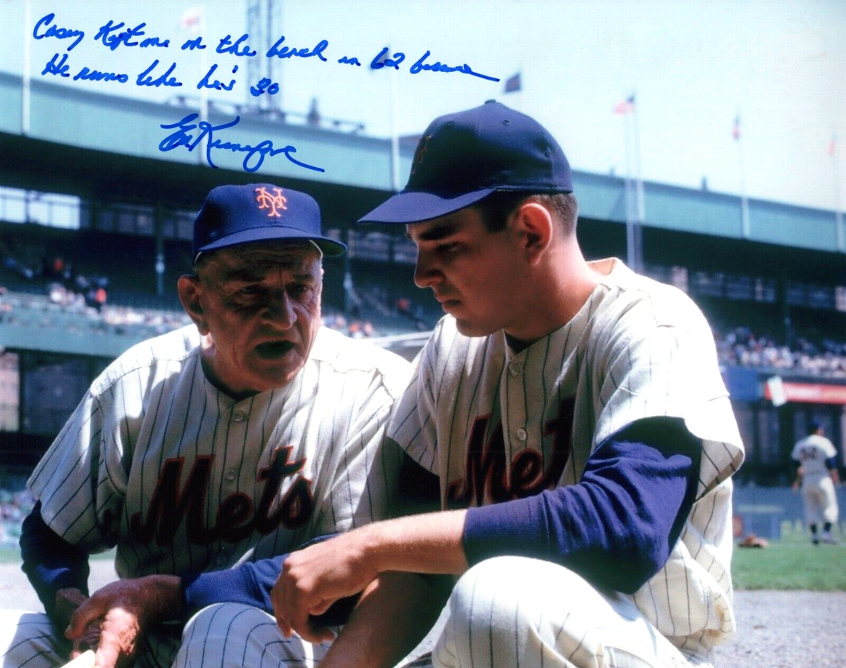 Ed Kranepool Signed Mets 8x10 Photo Inscribed LSCM Authenticated w/ Casey Stengel #6-Powers Sports Memorabilia
