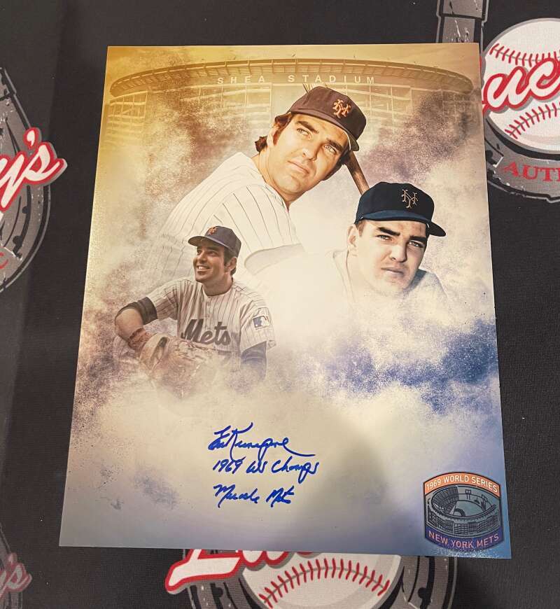 Ed Kranepool Signed New York Mets 11x14 Photo w/ 1969 WS Champs LSCM Authenticated-Powers Sports Memorabilia