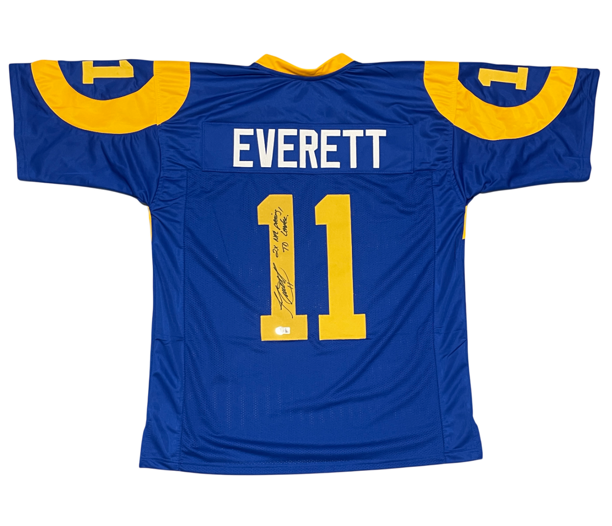 Jim Everett Signed Custom Jersey 2x NFL Passing TD Leader Beckett W Beckett Authenticated-Powers Sports Memorabilia