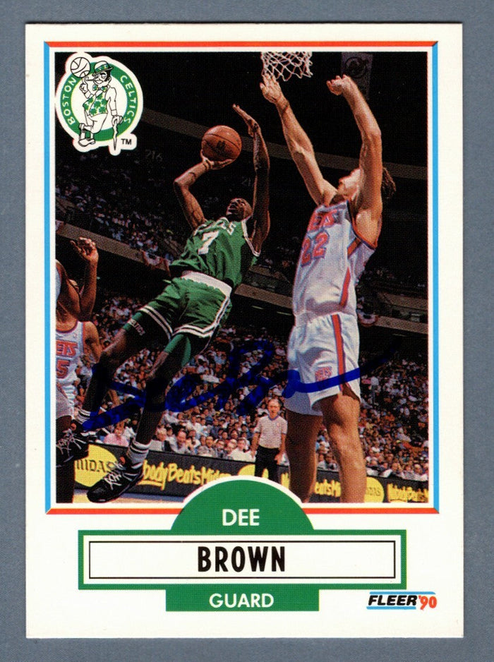 Dee Brown Signed 1990-91 Fleer Update NBA Rookie RC #U-6 LSCM Authenticated Celtics-Powers Sports Memorabilia