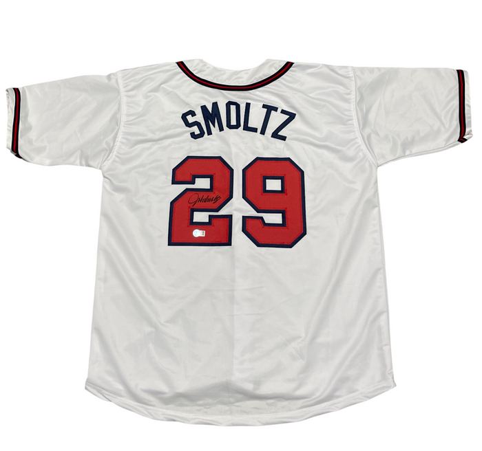 John Smoltz Signed Atlanta Braves Custom Jersey Beckett Witness BAS COA-Powers Sports Memorabilia