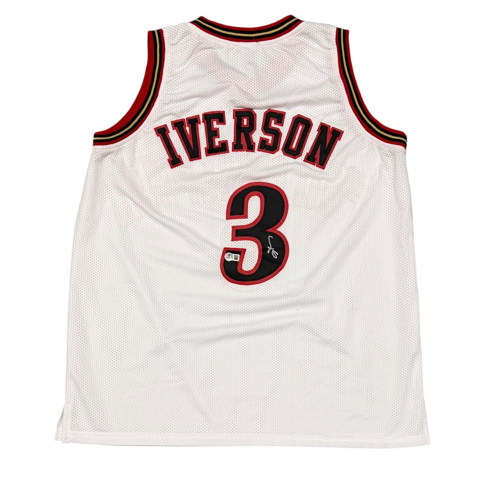 Allen Iverson Signed Custom White Jersey Beckett Witness Authenticated-Powers Sports Memorabilia