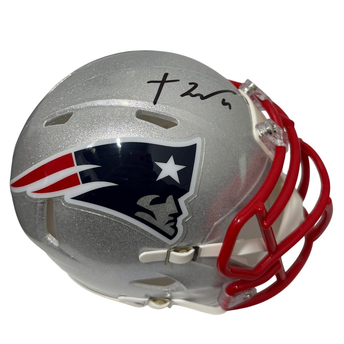 TreVeyon Henderson Signed New England Patriots Speed Mini Helmet JSA Witness COA-Powers Sports Memorabilia