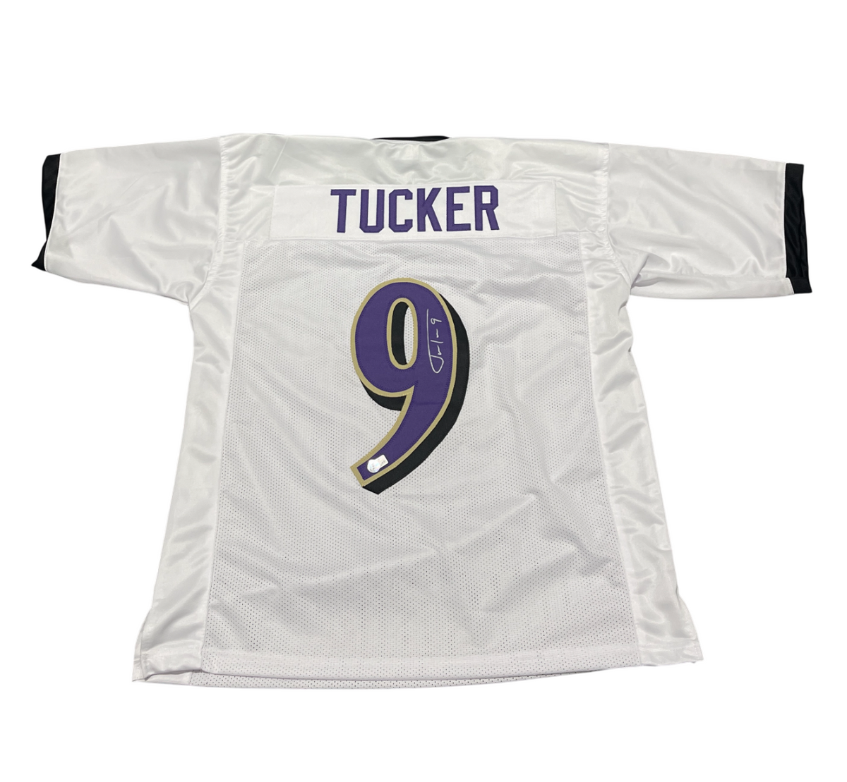 Justin Tucker Signed Baltimore Ravens Custom Jersey Beckett Witness BAS COA-Powers Sports Memorabilia